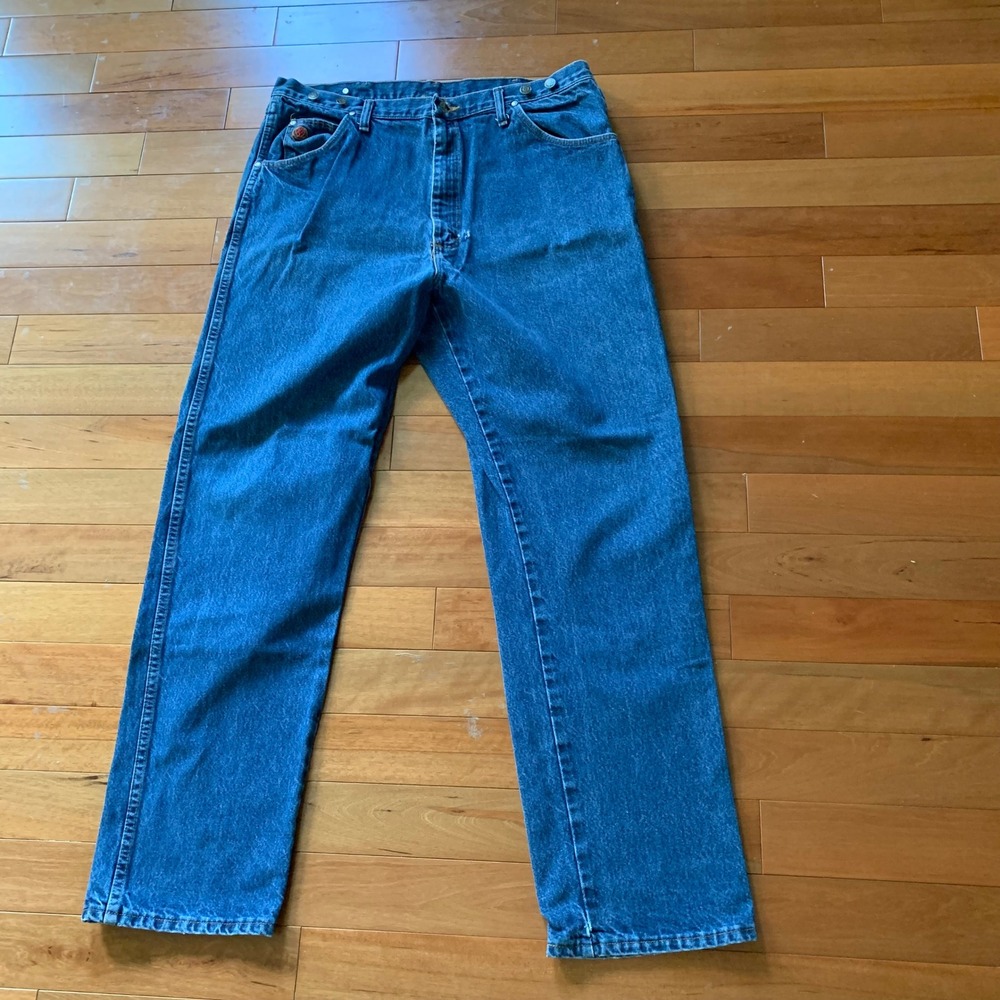 Wrangler 20X Mens Jeans 40x34 Blue 22MWXSN Relaxed & Straight, Suspender Buttons